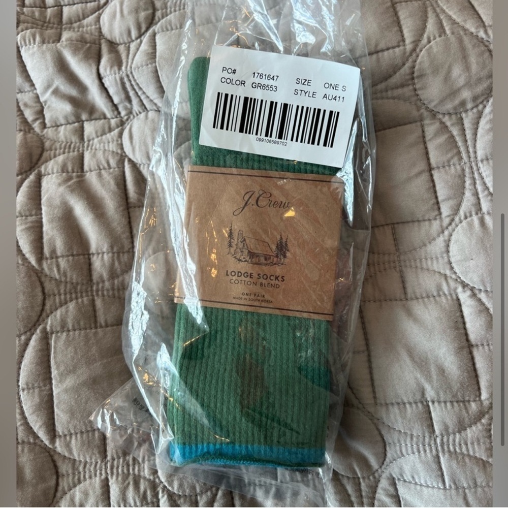 J.Crew Green and Blue Lodge Socks